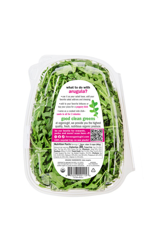 organic girl baby arugula 5oz back