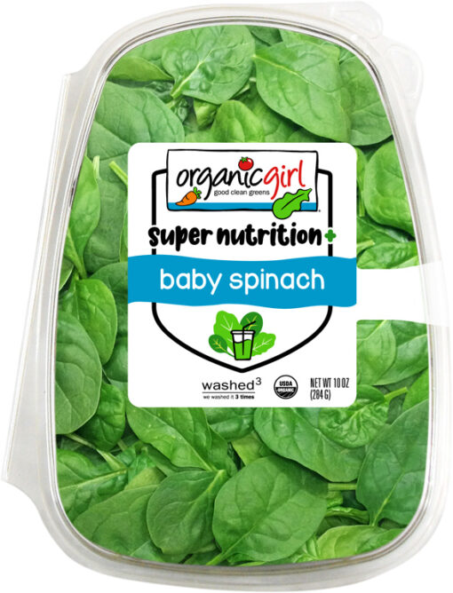 organic girl baby spinach 10oz front