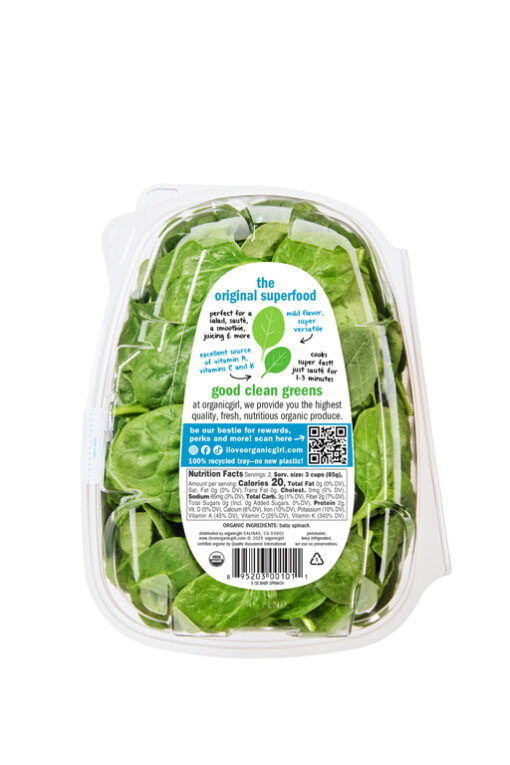 organic girl baby spinach 5oz back